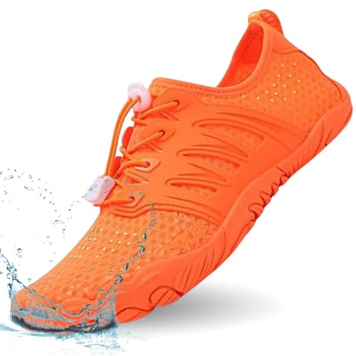 Snugeasy Barfußschuhe Damen Herren Wasserschuhe Leicht Badeschuhe Schnell Trocknend Traillaufschuhe Atmungsaktiv rutschfest Fitnessschuhe Aquaschuhe von Snugeasy