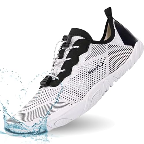 Snugeasy Barfußschuhe Damen Herren Wasserschuhe Leicht Badeschuhe Schnell Trocknend Traillaufschuhe Atmungsaktiv rutschfest Fitnessschuhe Aquaschuhe von Snugeasy