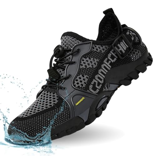 Snugeasy Barfußschuhe Damen Herren Wasserschuhe Leicht Badeschuhe Schnell Trocknend Traillaufschuhe Atmungsaktiv rutschfest Fitnessschuhe Aquaschuhe von Snugeasy