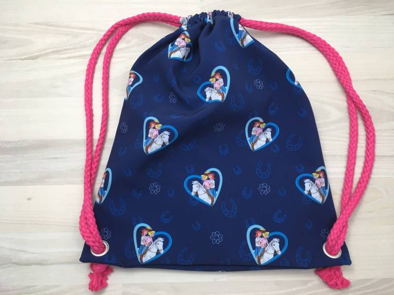 Turnbeutel Rucksack Für Kinder Oder Erwachsene Bibi Und Tina Blau von SnuggelsShop