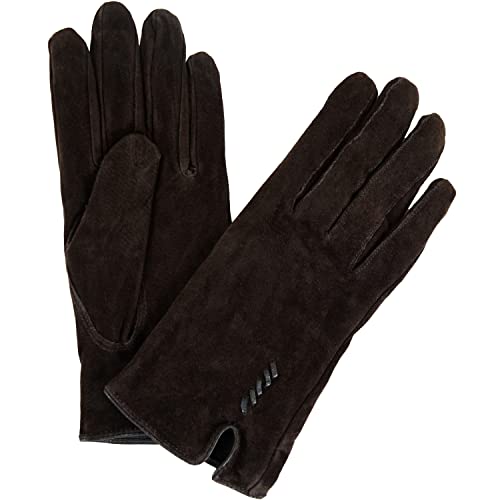 SNUGRUGS Damen-Handschuhe aus Wildleder mit Fleecefutter und Schleife, braun, X-Large von Snugrugs