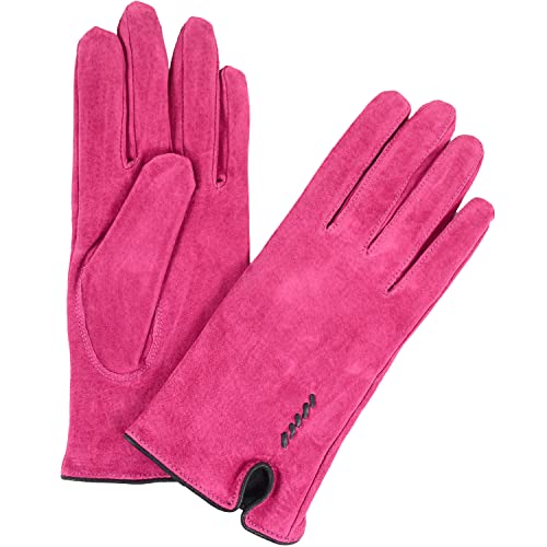 SNUGRUGS Damen-Handschuhe aus Wildleder mit Fleecefutter und Schleife, rose, X-Large von Snugrugs