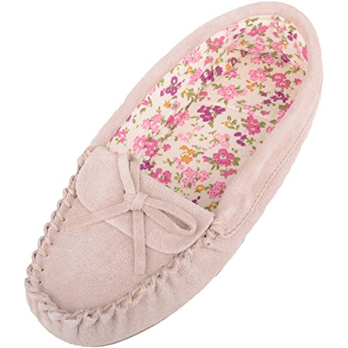 SNUGRUGS Damen-Mokassins aus weichem Wildleder mit schönem Baumwollfutter, camel, 41 EU von Snugrugs