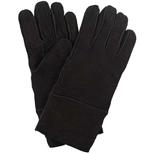 SNUGRUGS Handschuhe für Damen aus 100% echtem Schaffell, Schwarz - schwarz - Größe: L von Snugrugs