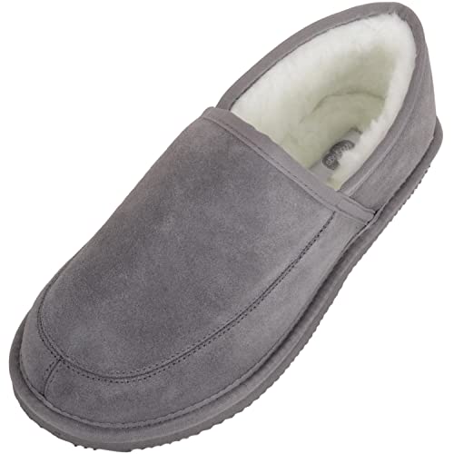 SNUGRUGS Herren Slipper aus Wildleder mit Wollfutter und leichter Sohle, 10 von Snugrugs