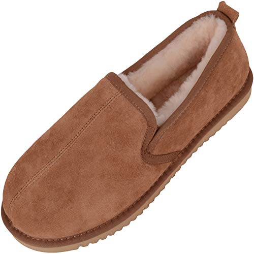 SNUGRUGS Sheepskin - Hard Sole, Herren Warmgefütterte Hausschuhe, Brown (Chestnut), 39/40 EU (UK 6) von Snugrugs