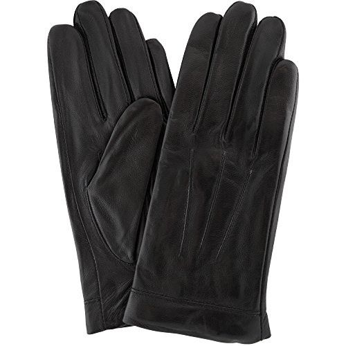 Snugrugs Damen Handschuhe aus weichem Leder mit attraktivem 3-Punkt-Stitch-Design Gr. Medium, Schwarz von Snugrugs