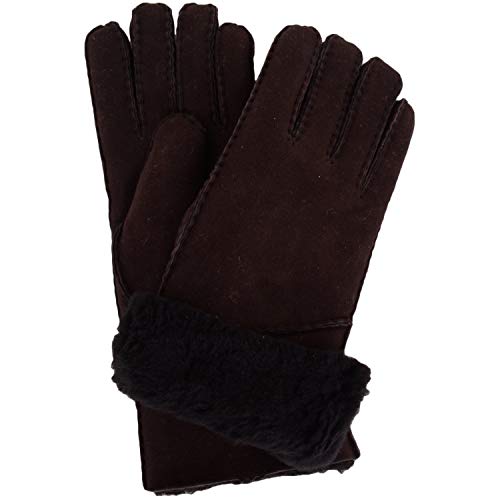 Snugrugs Damen-Luxus-Lammfell Handschuhe mit Falten Stulpe. Kaffee Braun (Size: Medium) von Snugrugs