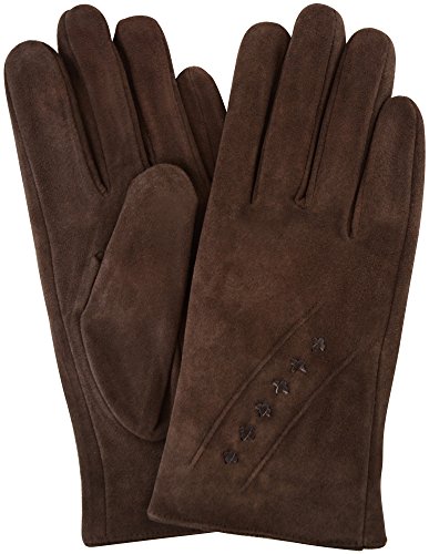 Snugrugs Damen Wildleder-Handschuhe mit Fleece-Futter und Kreuzstich-Design Gr. Large, braun Snugrugs Damen Wildleder-Handschuhe mit Fleece-Futter und Kreuzstich-Design Gr. Large, braun von Snugrugs