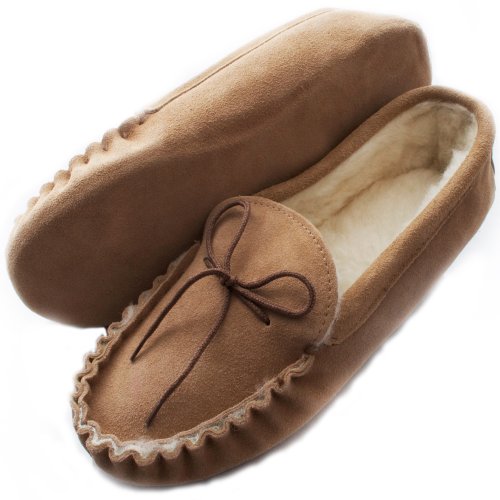 Snugrugs Herren Lammfell Mokassin/Hausschuhe Softsole, Beige. EU 48 von Snugrugs