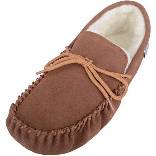 Snugrugs Herren Lammfell Mokassin SoftSole, Braun. EU 50 von Snugrugs