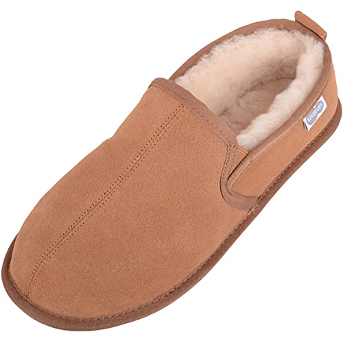 Snugrugs Herrenschuhe/Slipper aus Schaffell mit Leichter Wildledersohle - Hellbraun - EU 42 von Snugrugs