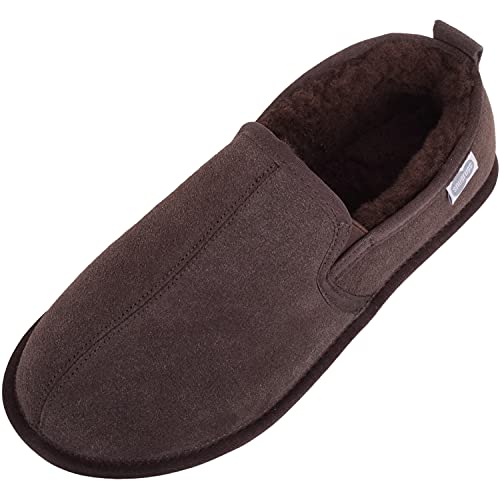 Snugrugs Herrenschuhe/Slipper aus Schaffell mit Leichter Wildledersohle - Hellbraun - EU 47 von Snugrugs