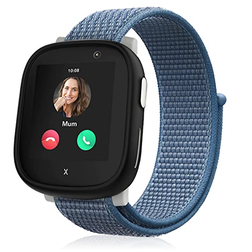 Snyeest Nylon Armbänder kompatibel mit Xplora X6/Anio 6 Armband, Kids Smartwatch Klettverschluss Mädchen Jungen Verstellbare Geflochtenes Ersatz Armbänder für X6 Play/X6 Pro/Anio6,Blau von Snyeest