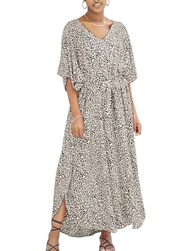 Snyemio Damen Kaftan Lange Sommer Tunika Strandkleid Große Größen Strand Maxikleid Übergröße mit Gürtel,Farbe 2,Einheitsgröße Snyemio Damen Kaftan Lange Sommer Tunika Strandkleid Große Größen Strand Maxikleid Übergröße mit Gürtel,Farbe 2,Einheitsgröße von Snyemio