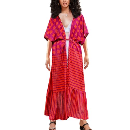 Snyemio Damen Strand Kimono Cardigan Sommer Lange Strandkimonos Übergröße Strandponcho Bunt Bikini Cover Up Boho,Farbe 30,Einheitsgröße Snyemio Damen Strand Kimono Cardigan Sommer Lange Strandkimonos Übergröße Strandponcho Bunt Bikini Cover Up Boho,Farbe 30,Einheitsgröße von Snyemio