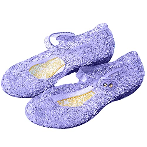 Snyemio Mädchen Prinzessin Kristall Schuhe Verkleidung Karneval Cosplay Ballerinas Weihnachten Party Halloween, Violett, 27 EU(Etikett 29) von Snyemio