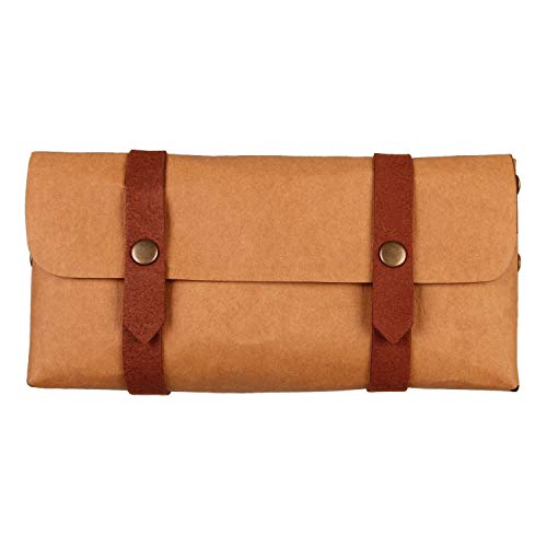 Snykk Papier-Tasche Druckknöpfe für Kosmetik Stifte Tabak Vegan wasserabweisend reißfest braun von Snykk