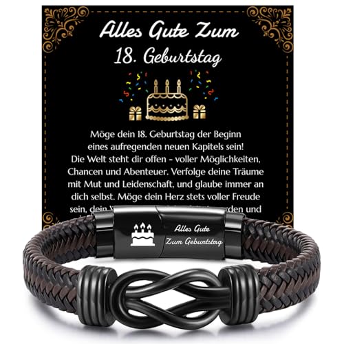 Snyvpra Lederarmband für Jungen - Bedeutungsvolles Geschenk zum 18. Geburtstag, Ideales Geburtstagsgeschenk für Söhne Enkel Neffen, Mit Magnetverschluss und Grußkarte von Snyvpra