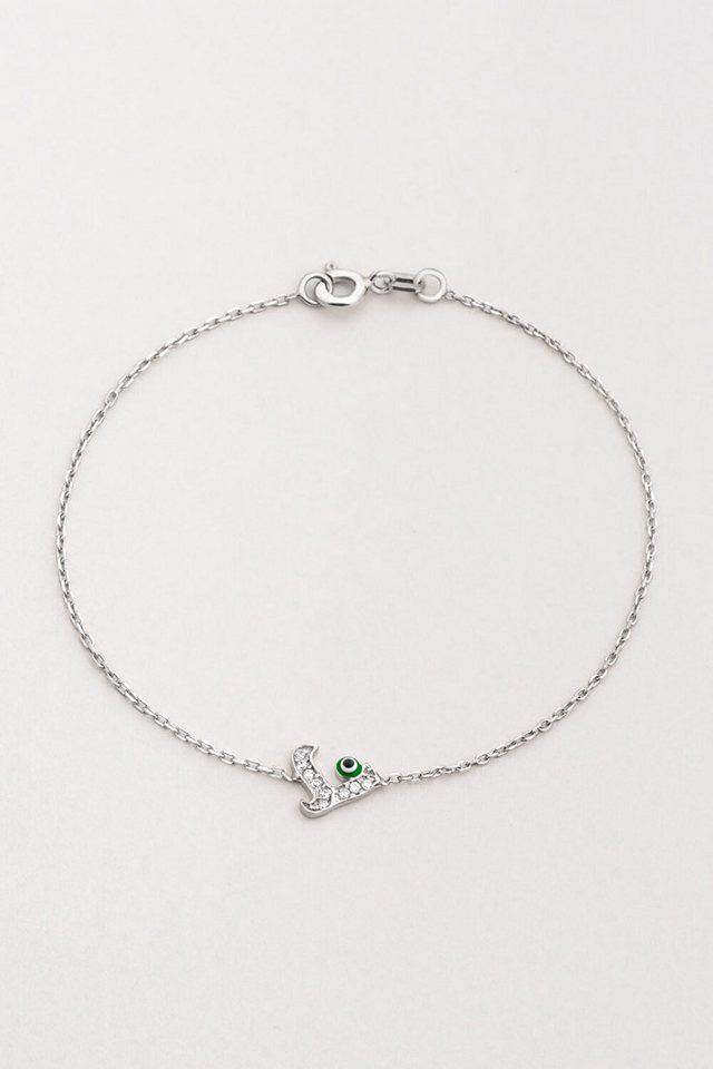 So CHIC... Armband 18K Weißgold Plattiertes Böse-Auge Armband 19cm von So CHIC...