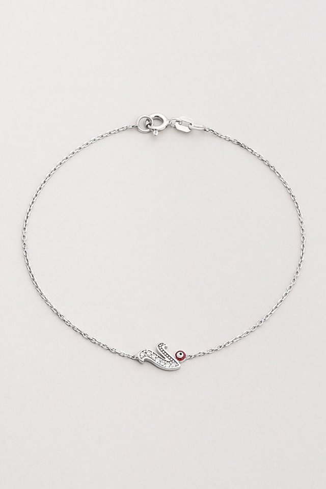 So CHIC... Armband 18K Weißgold Plattiertes Böse-Auge Armband 19cm von So CHIC...