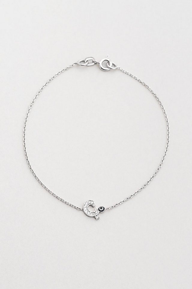 So CHIC... Armband 18K Weißgold Plattiertes Böse-Auge Armband 19cm von So CHIC...