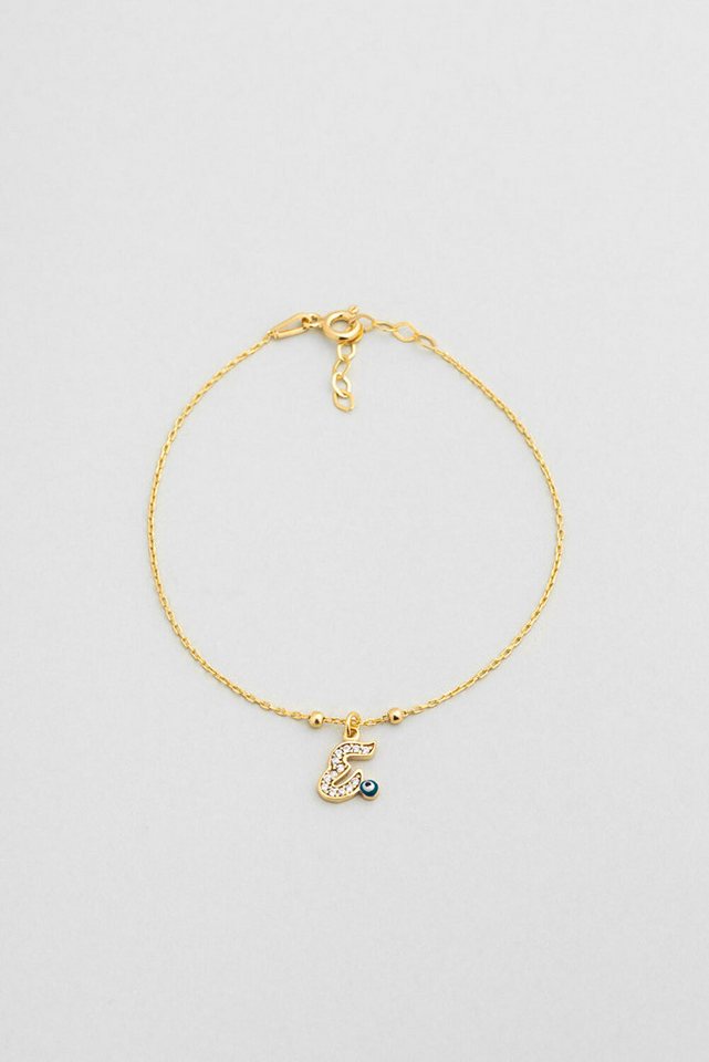 So CHIC... Armband 18K vergoldetes Silber Armband mit bösem Blick 19cm von So CHIC...