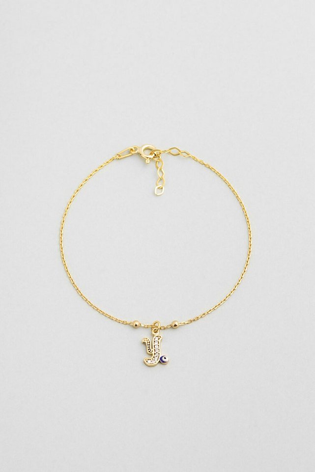 So CHIC... Armband 18K vergoldetes Silber Armband mit bösem Blick 19cm von So CHIC...