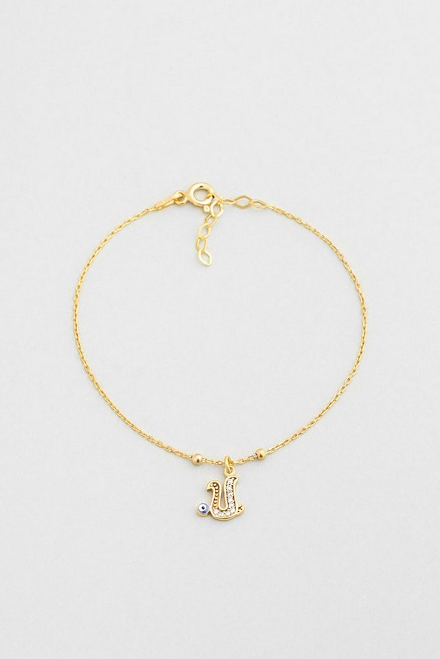 So CHIC... Armband 18K vergoldetes Silber Armband mit bösem Blick 19cm von So CHIC...