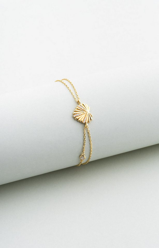 So CHIC... Armband Goldplattiertes Silber Minimal Shell Armband 18cm von So CHIC...