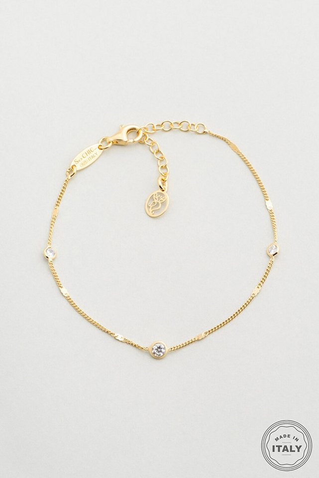 So CHIC... Armband Italienisches 18K vergoldetes Silberarmband 19cm von So CHIC...