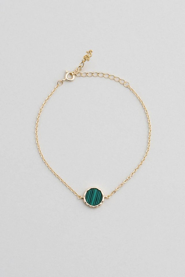 So CHIC... Armband Malachit 18K vergoldetes Silberarmband 21cm von So CHIC...