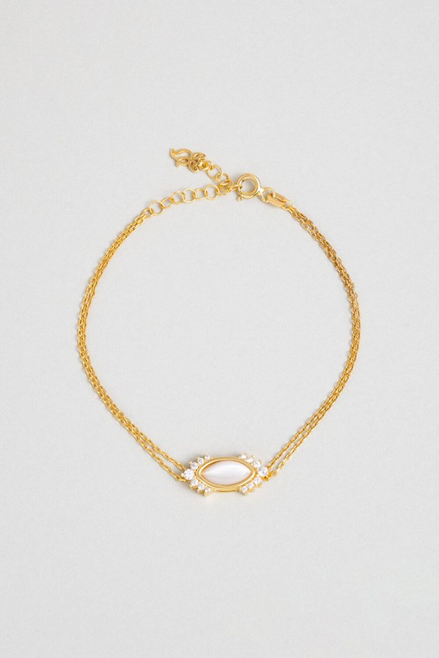 So CHIC... Armband Ra's Eye 18K vergoldetes Silberarmband 19cm von So CHIC...