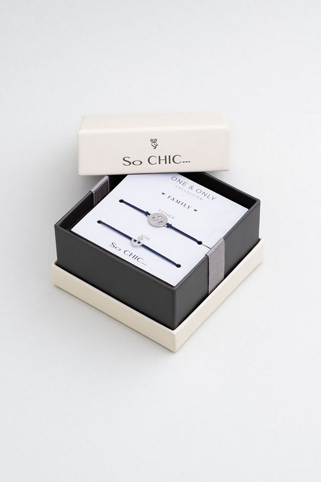 So CHIC... Armband Vater und Sohn 18K Weißgold plattiertes Silber Ankerarmband von So CHIC...