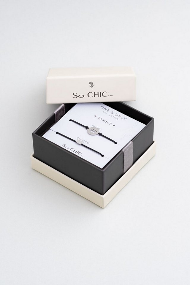 So CHIC... Armband Vater und Tochter 18K Weißgold plattiertes Silber Krone Armband von So CHIC...