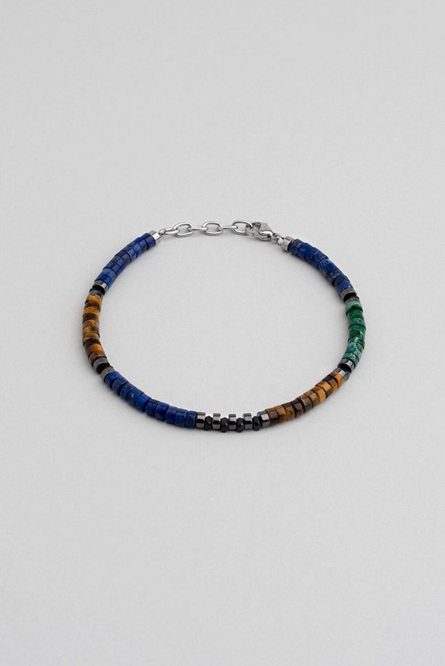 So CHIC... Armreif Bunter Naturstein 22cm Stahl Herrenarmband von So CHIC...