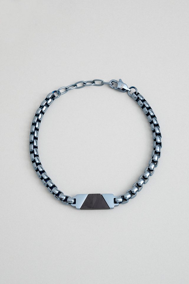 So CHIC... Armreif Carbonfaser-Detail 21cm Stahl Herrenarmband von So CHIC...