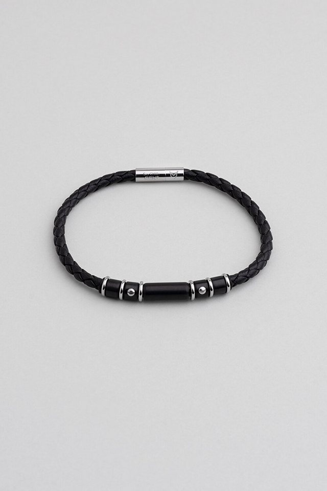 So CHIC... Armreif Gewebtes Detail Veganleder Herrenarmband von So CHIC...