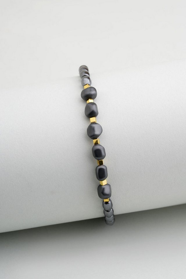 So CHIC... Armreif Hämatitstein 21cm oxidiertes Silberarmband von So CHIC...