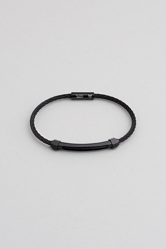 So CHIC... Armreif Schwarzes Detail Stahl Herrenarmband von So CHIC...