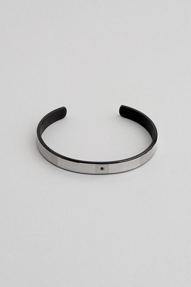 So CHIC... Armreif Schwarzes Stein-Detail Stahl Herrenarmband von So CHIC...