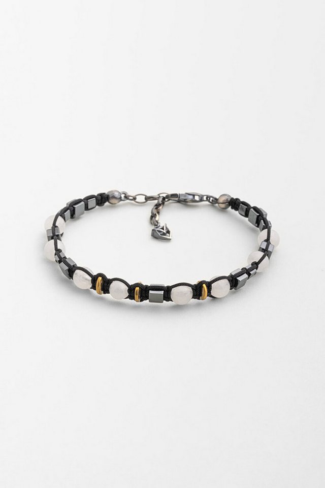 So CHIC... Armreif Silberner Herrenarmband mit Katzenauge & Hämatit von So CHIC...