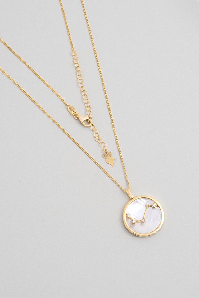 So CHIC... Collier Aries 18K Gelbgold beschichtet 48 cm Silber Mutter von Perlen Halskett von So CHIC...