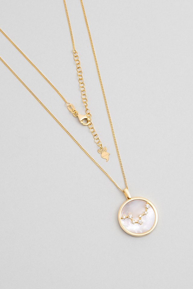 So CHIC... Collier Fische 18K Gelbgold beschichtet 48 cm Silber Mutter von Perlen Halsket von So CHIC...