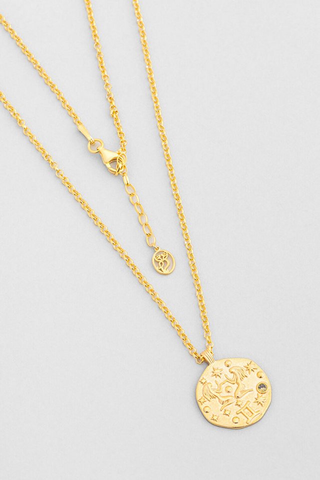 So CHIC... Collier Gemini 18K Gelbgold beschichtet 45 cm Silber Halskette von So CHIC...