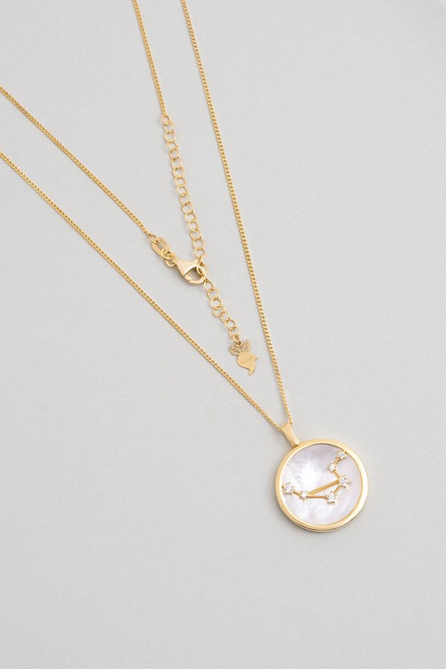 So CHIC... Collier Libra 18K Gelbgold beschichtet 48 cm Silber Mutter von Perlen Halskett von So CHIC...
