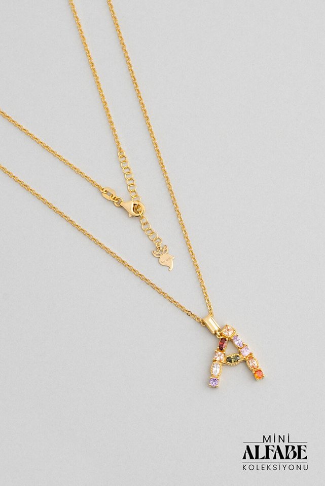 So CHIC... Collier Mini Brief A Sonnenlicht Farbe 18K Gelbgold Beschichtet 45 Cm Silber H von So CHIC...