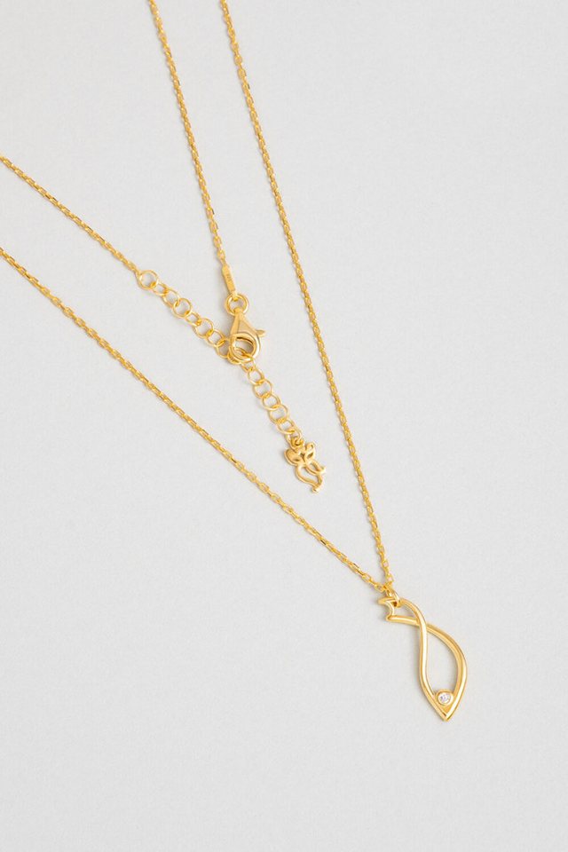 So CHIC... Collier Mystischer Fisch 18K Gelbgold beschichtet 45 cm Silber Halskette von So CHIC...