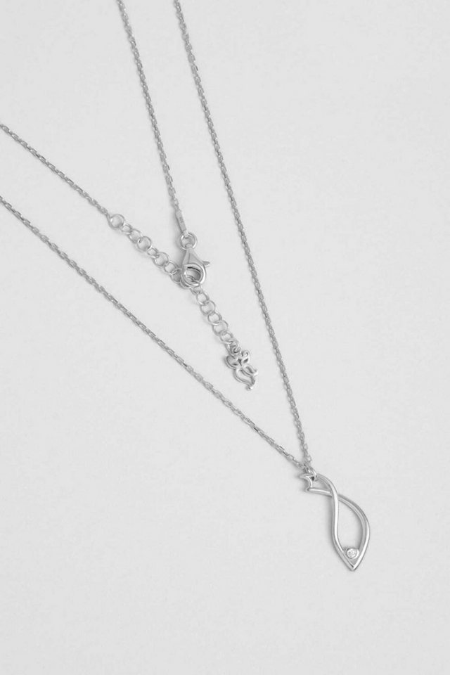 So CHIC... Collier Mystischer Fisch 18K Weißgold beschichtet 45 cm Silber Halskette von So CHIC...