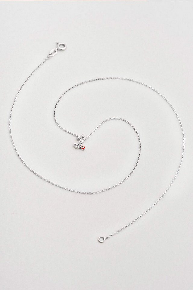 So CHIC... Kette mit Einhänger 18K Weißgold Plattiert 45cm Auge Halskette von So CHIC...